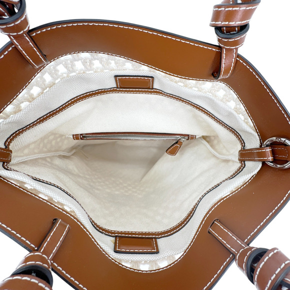 STAUD Crocheted Porte Tote Bag in Cream - Picture 5 of 13